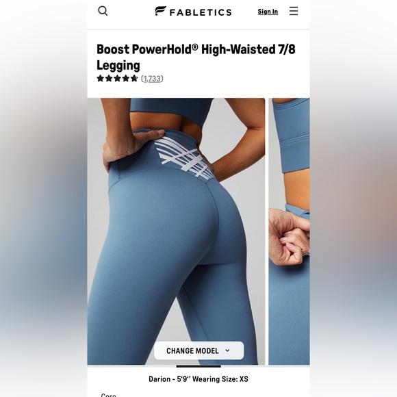 Fabletics Boost Powerhold High-Waisted 7/8 Legging Size XS💎 - Picture 7 of 11
